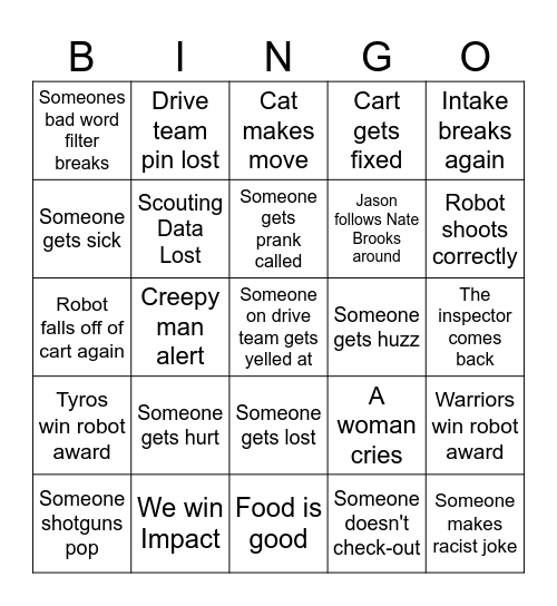 Woodhaven Day 2 Bingo Card