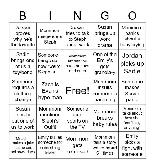 Lauryn Birthday Bingo Card