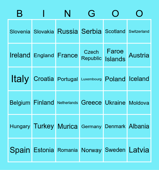 Where Are You From Bingo Big Edition Bingo Card