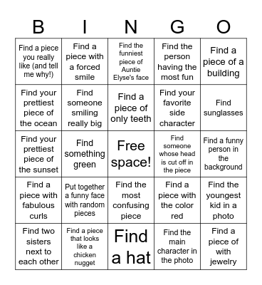 Puzzle Bingo! Bingo Card