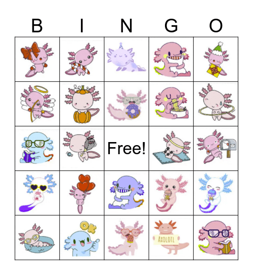 AXOLOTL Bingo Card