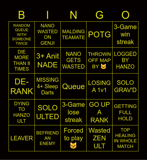 OVERWATCH BINGO Card