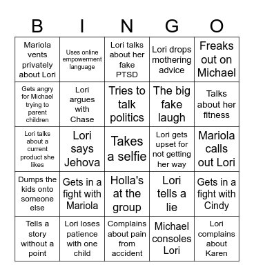 Mexican Lori Bingo Card