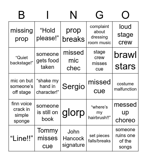 Tech Week Bingo! Bingo Card