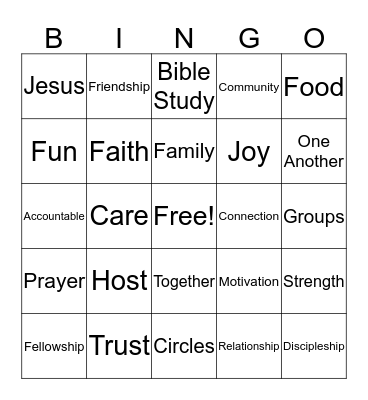 Life Group Bingo Card