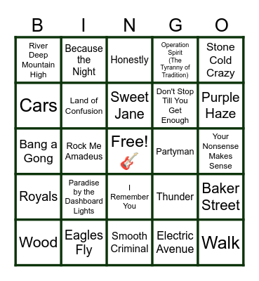 MUSIC BINGO at the Ann Arbor Eagles! 🎤Random but GOOD. 🎶🎵 Bingo Card