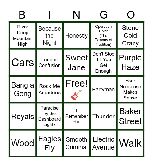 MUSIC BINGO at the Ann Arbor Eagles! 🎤Random but GOOD. 🎶🎵 Bingo Card