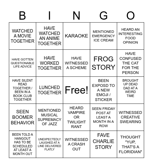 CHARLIE BIRTHDAY BINGO Card