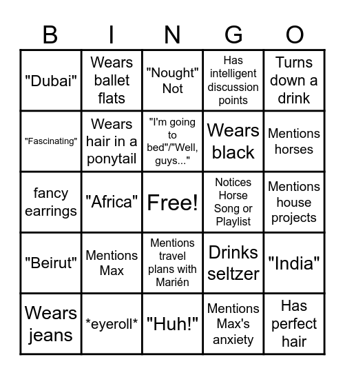 Golter Bingo Card