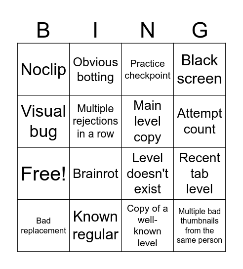 Thumbnail Bingo Card