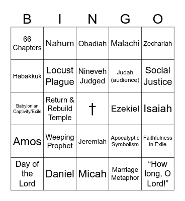 Bible Prophet BINGO Card