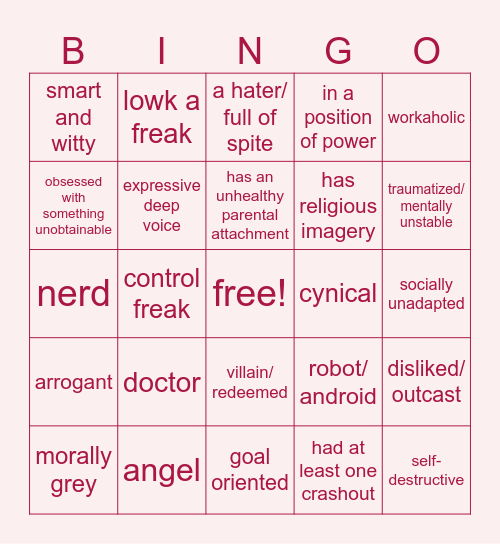 hayden fav character bingo Card