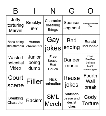 SML Bingo Card