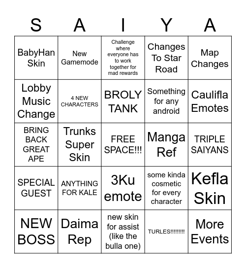 LETS GO SEASON 4 Bingo Card