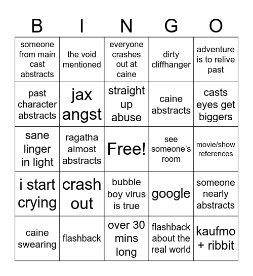 TADC EP8 BINGO YESSSSS Bingo Card