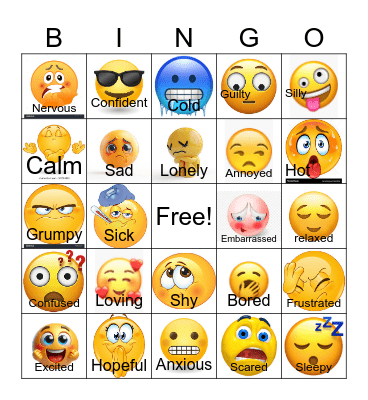 EMOTIONS BINGO CARD Bingo Card