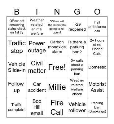 Snow Storm Bingo! Bingo Card
