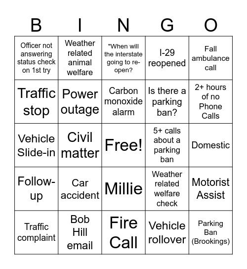 Snow Storm Bingo! Bingo Card