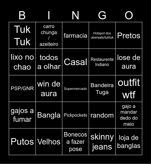Portugal Bingo Card