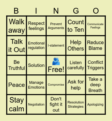 CONFLICT RESOLUTION BINGO Card