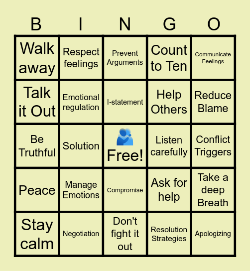 CONFLICT RESOLUTION BINGO Card