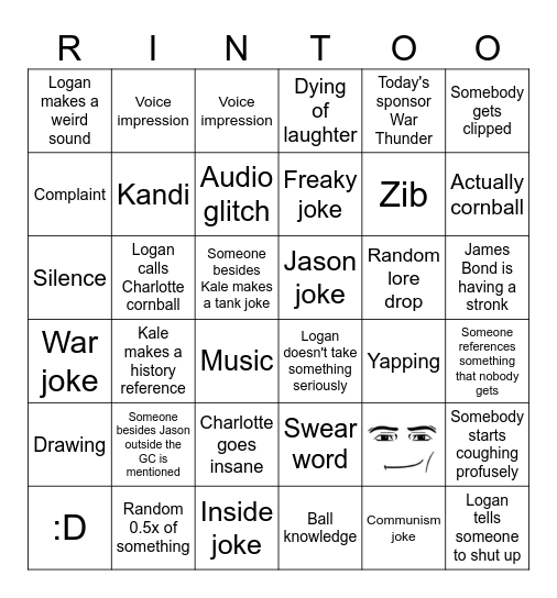 GC Call Bingo Card