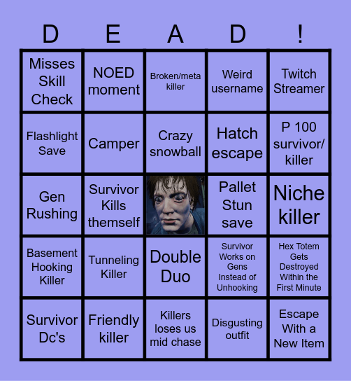 Dead By Daylight BINGO Card