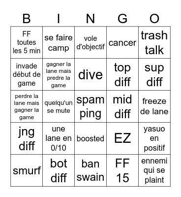 lol Bingo Card