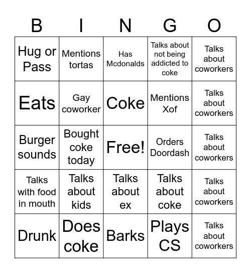 MILLGO Bingo Card