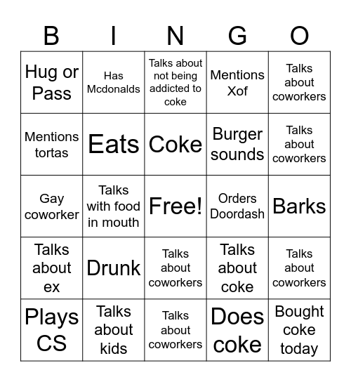 MILLGO Bingo Card