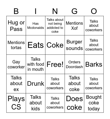 MILLGO Bingo Card