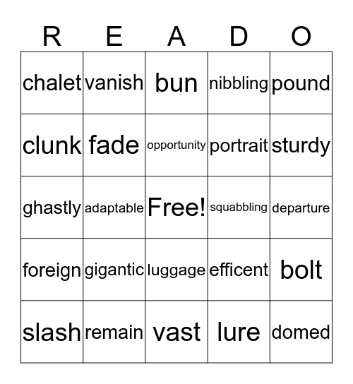READO Bingo Card