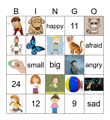 Adjectives Bingo Card