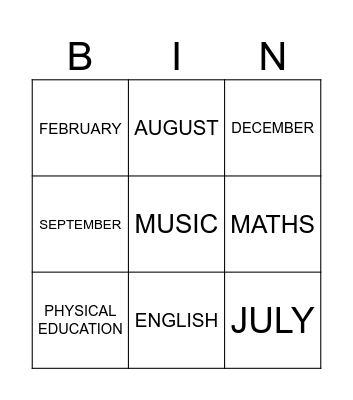 BINGO! Bingo Card