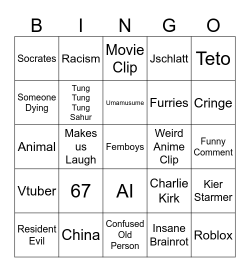 TikTok Bingo Card