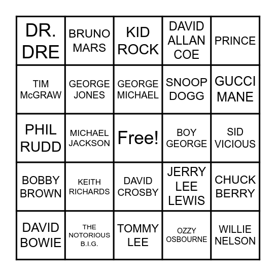 THEY BROKE THE LAW Bingo Card