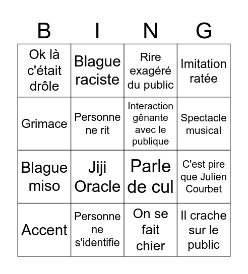 Bingo JIJI Bingo Card