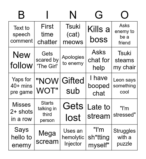 ScaredyChlo's RE9 Bingo! Bingo Card