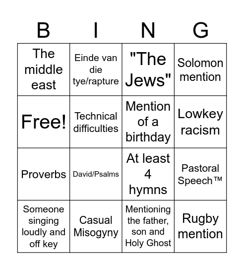 Surviving Cachet Bingo Card