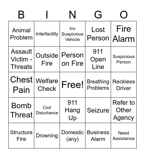 Sunday Bingo Card