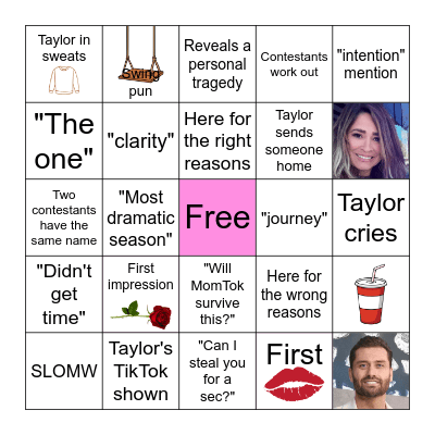 TFP Bachelorette Bingo Card