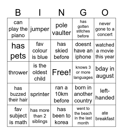 Bingo Card
