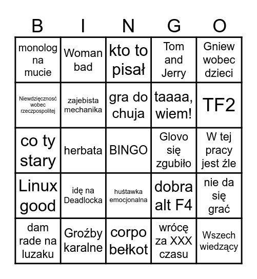 barti Bingo Card