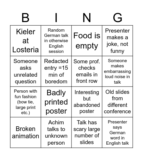 DPG26 Bingo Card