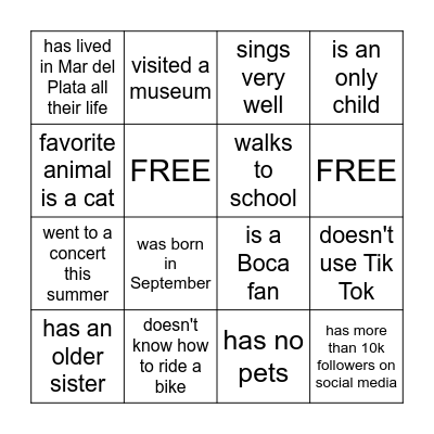 Find someone who... Bingo Card