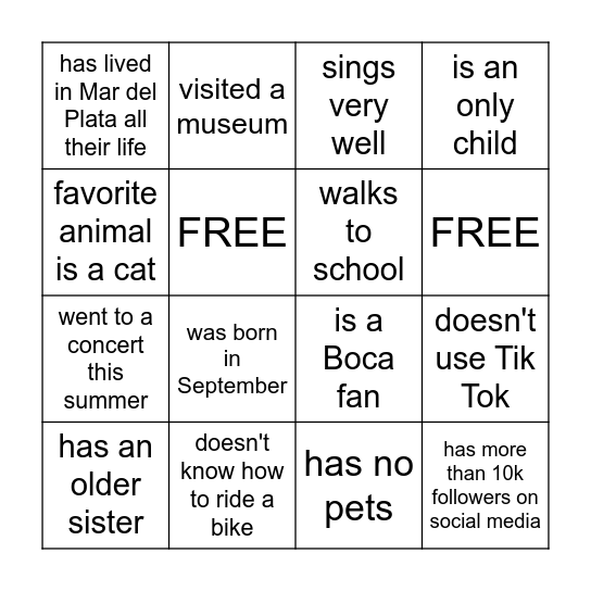 Find someone who... Bingo Card