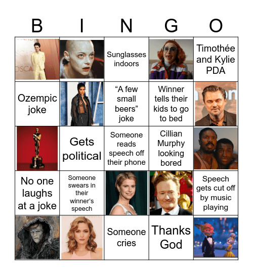 Oscars 2026 Bingo Card