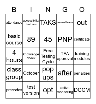 Campus Administrators LOVE State Testing Bingo Card