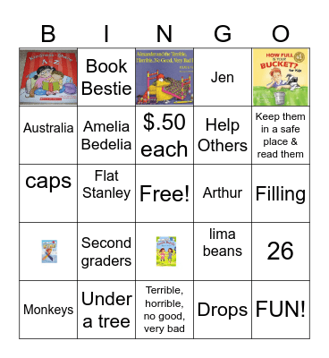 Second Grade Book Besties Bingo Card
