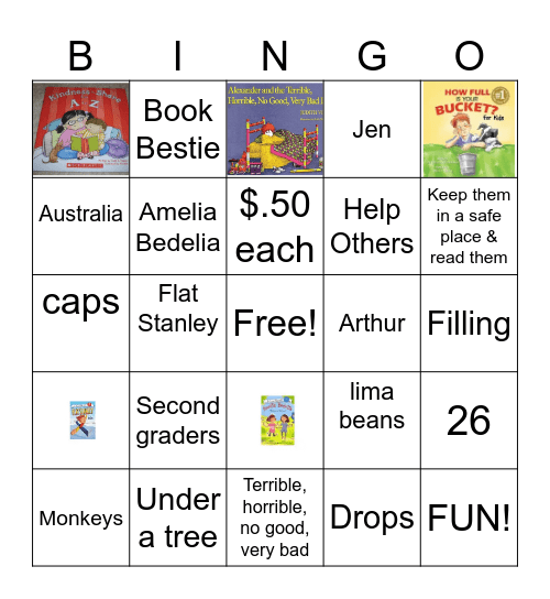 Second Grade Book Besties Bingo Card